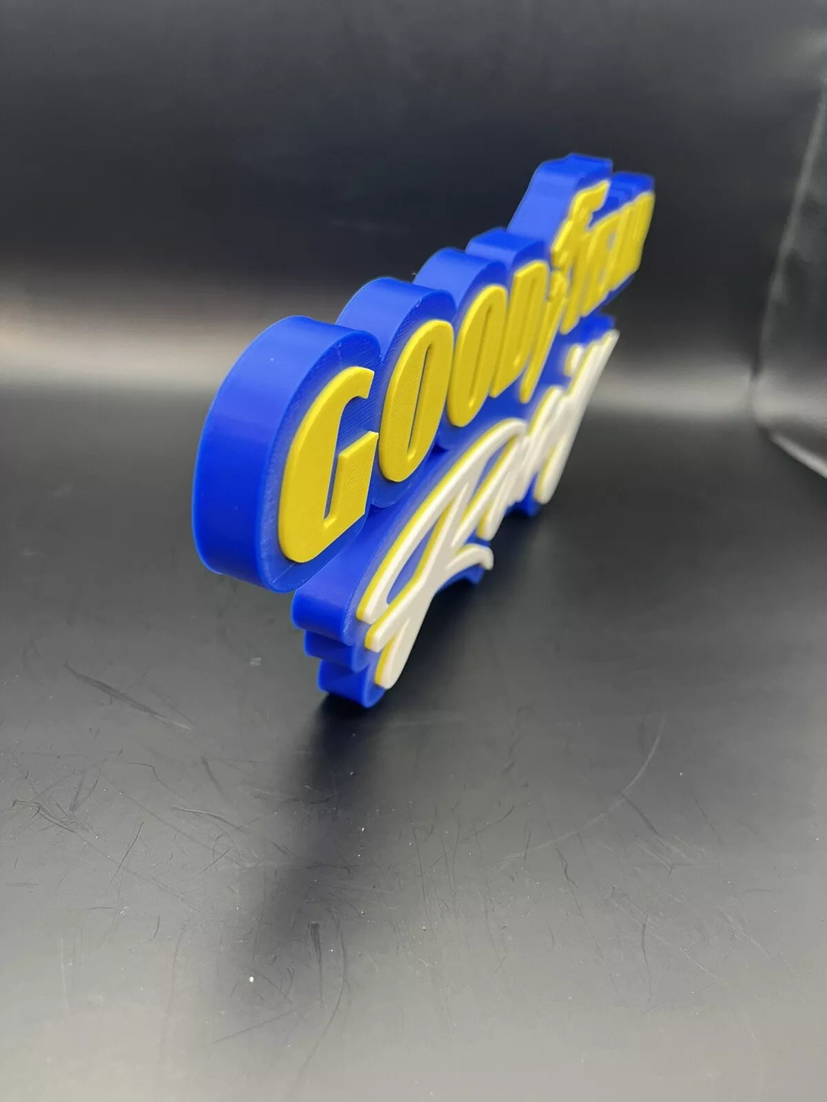 Goodyear Racing Logo Sign Display | 3D Wall Desk Shelf Art - UNRIVAL3D