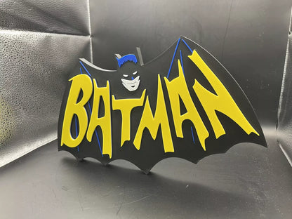 Batman 1966 Logo Sign Display | 3D Wall Desk Shelf Art - UNRIVAL3D