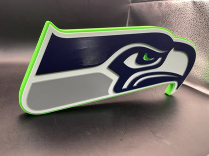 Seattle Seahawks Logo Sign Display | 3D Wall Desk Shelf Art - UNRIVAL3D