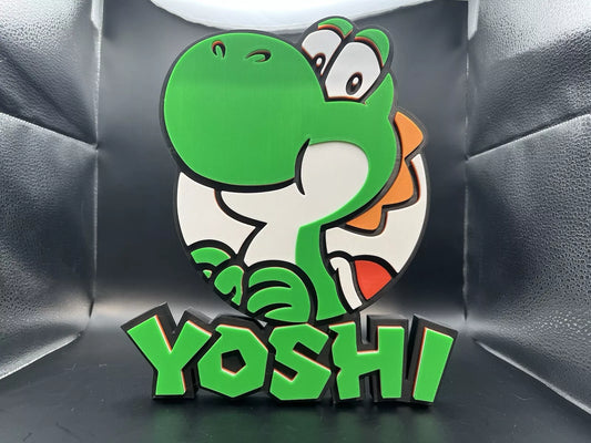 Yoshi Logo Sign Display | 3D Wall Desk Shelf Art - UNRIVAL3D