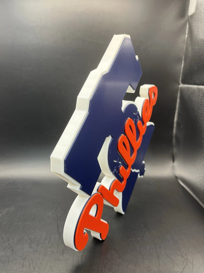 Philadelphia Phillies Logo Sign Display | 3D Wall Desk Shelf Art - UNRIVAL3D