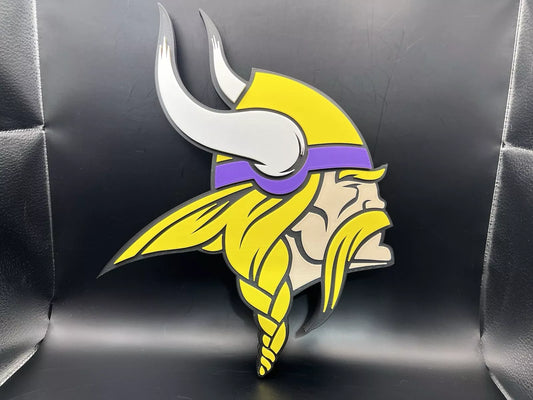 Minnesota Vikings Logo Sign Display | 3D Wall Desk Shelf Art - UNRIVAL3D