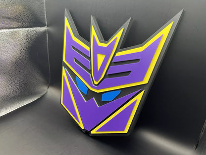 Megatronus Prime Transformers Logo Sign Display | 3D Wall Desk Shelf Art - UNRIVAL3D