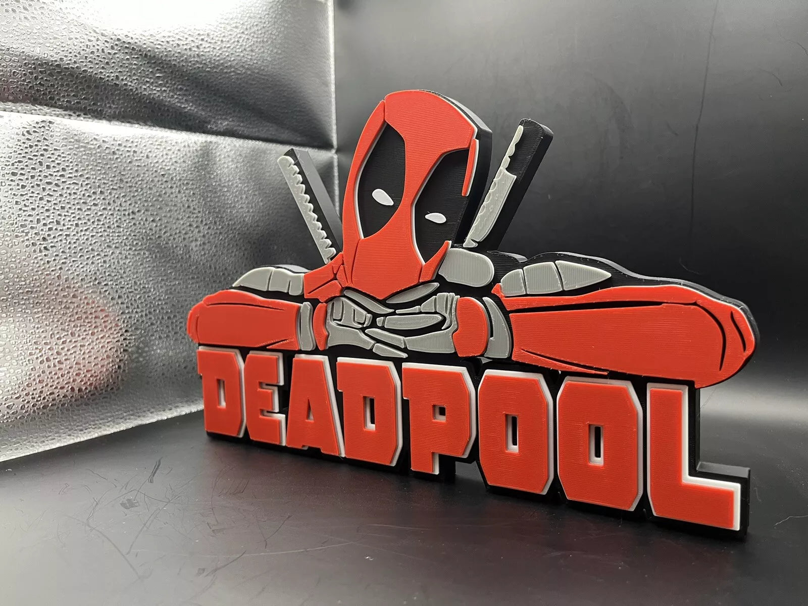 Deadpool Logo Sign Display | 3D Wall Desk Shelf Art - UNRIVAL3D
