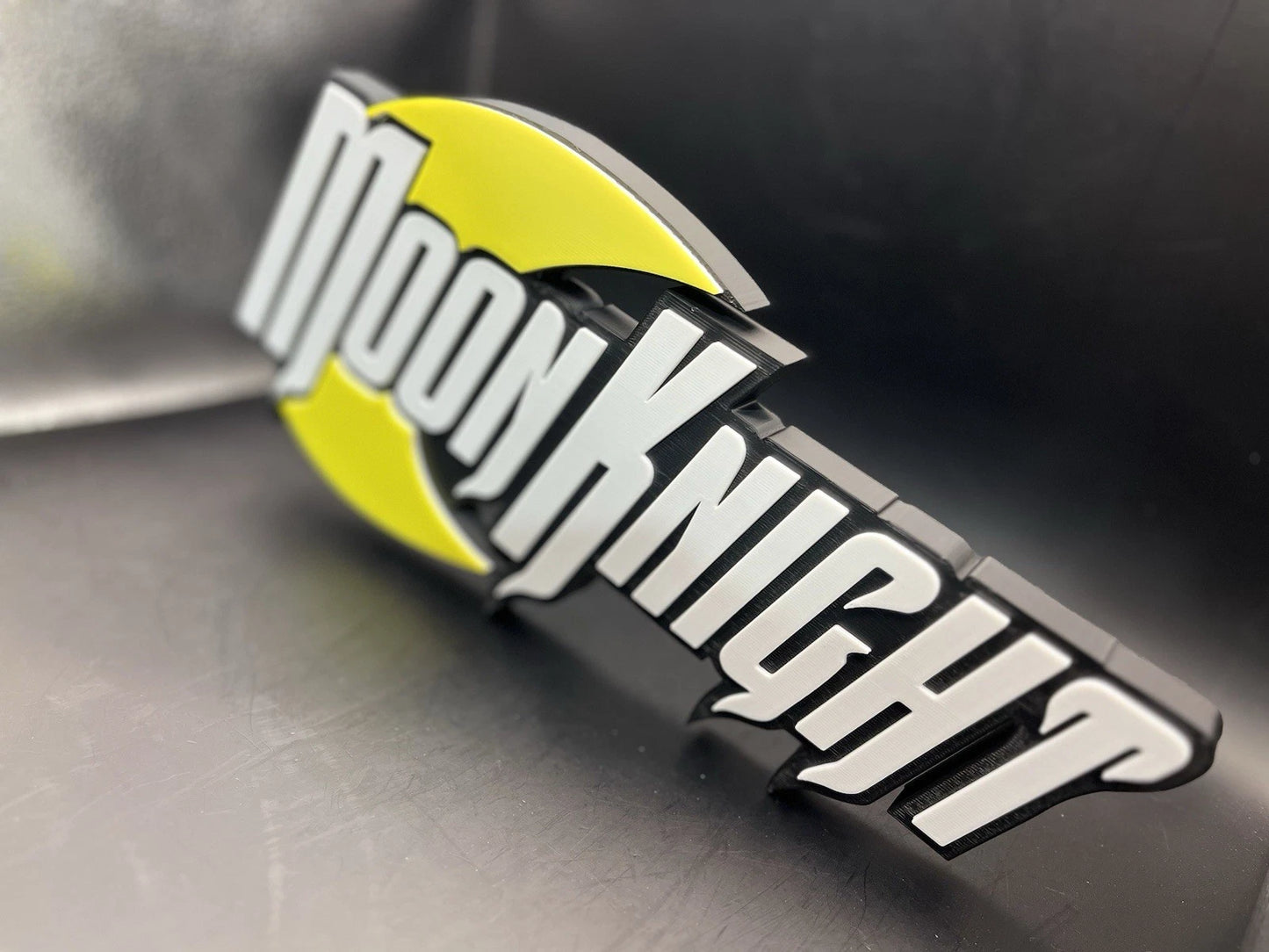 Moon Knight Logo Sign Display | 3D Wall Desk Shelf Art - UNRIVAL3D