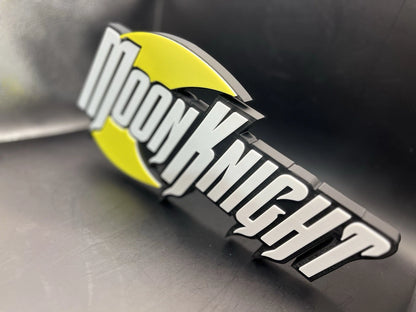 Moon Knight Logo Sign Display | 3D Wall Desk Shelf Art - UNRIVAL3D