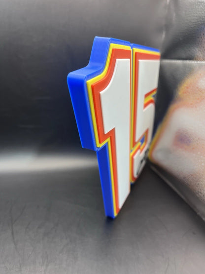 Michael Waltrip 15 Logo Sign Display | 3D Wall Desk Shelf Art - UNRIVAL3D