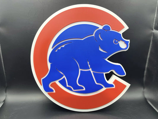 Chicago Cubs Logo Sign Display | 3D Wall Desk Shelf Art - UNRIVAL3D