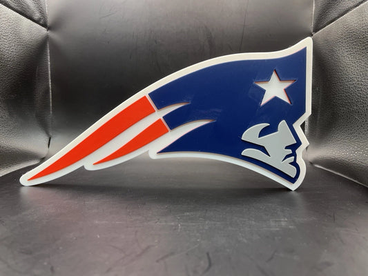 New England Patriots Logo Sign Display | 3D Wall Desk Shelf Art - UNRIVAL3D