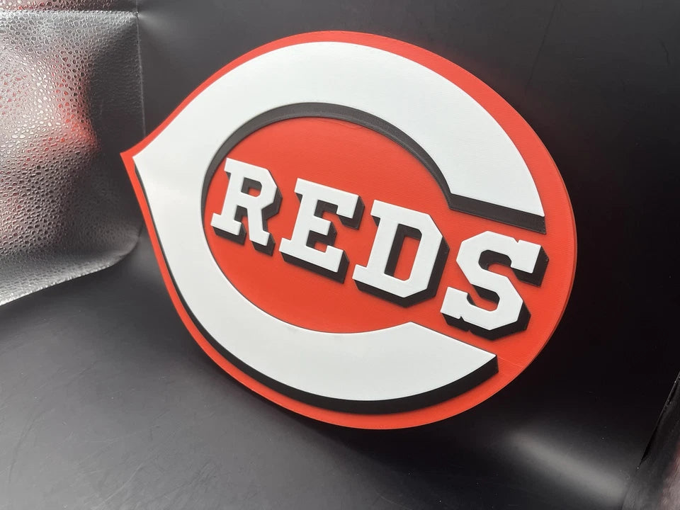 Cincinnati Reds Logo Sign Display | 3D Wall Desk Shelf Art - UNRIVAL3D
