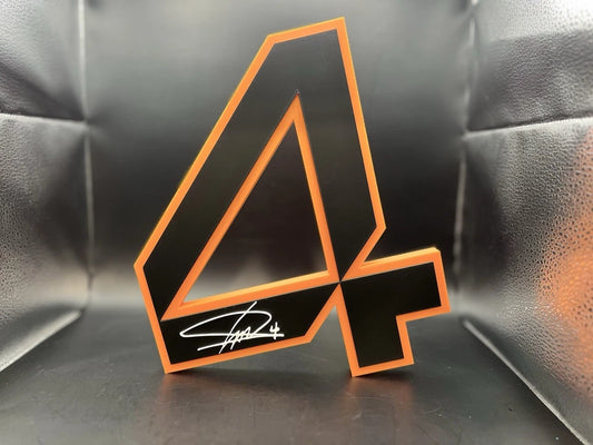 Lando Norris 4 Logo Sign Display | 3D Wall Desk Shelf Art - UNRIVAL3D