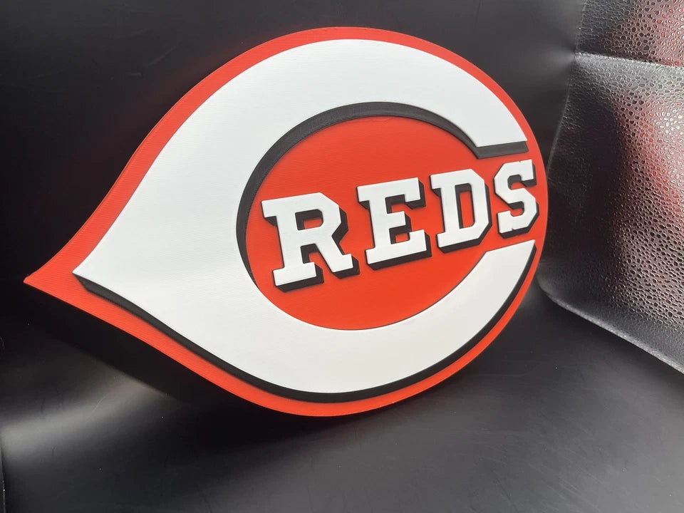 Cincinnati Reds Logo Sign Display | 3D Wall Desk Shelf Art - UNRIVAL3D