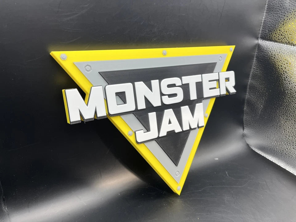Monster Jam Logo Sign Display | 3D Wall Desk Shelf Art - UNRIVAL3D