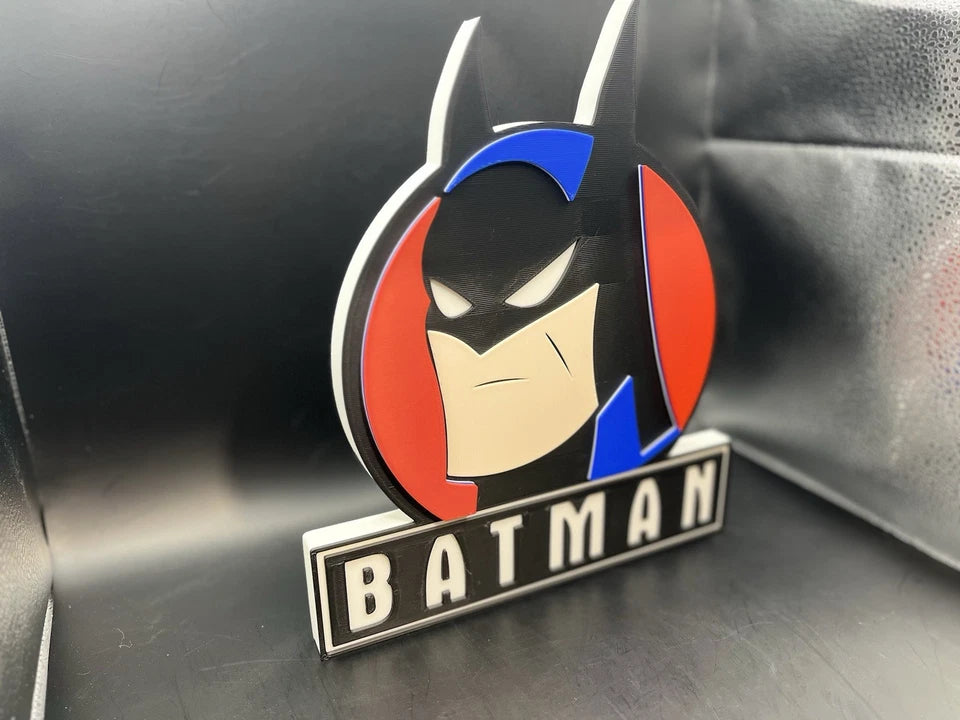 Batman Logo Sign Display | 3D Wall Desk Shelf Art - UNRIVAL3D