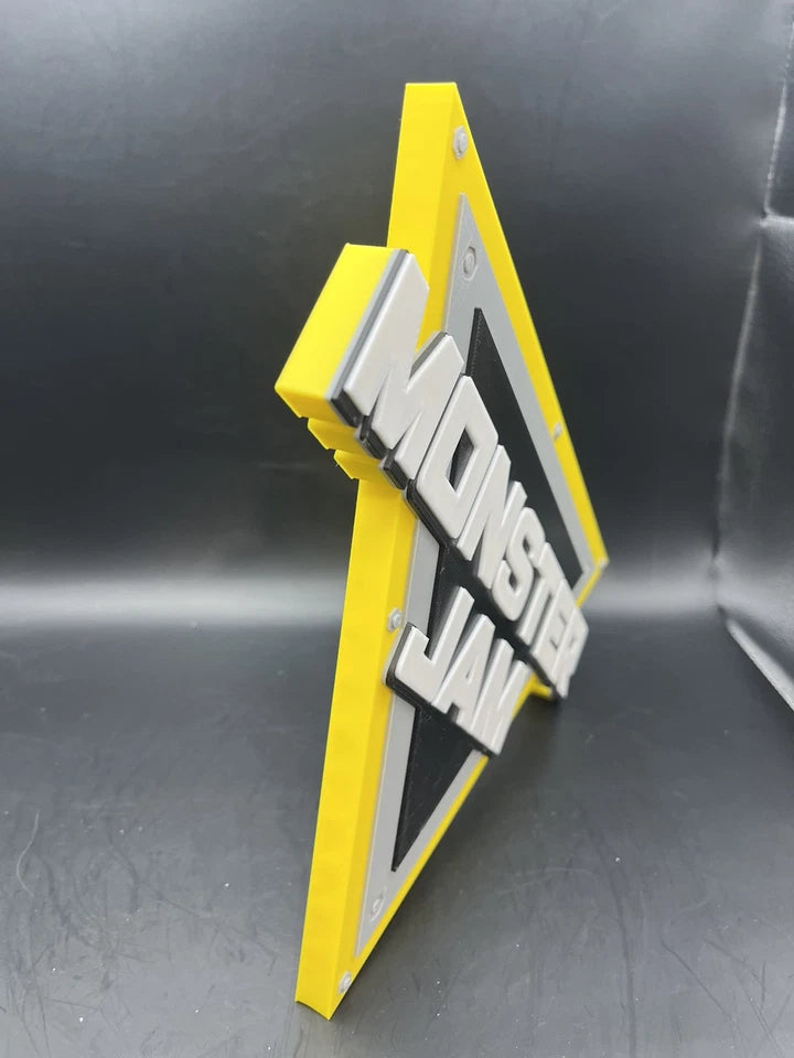 Monster Jam Logo Sign Display | 3D Wall Desk Shelf Art - UNRIVAL3D