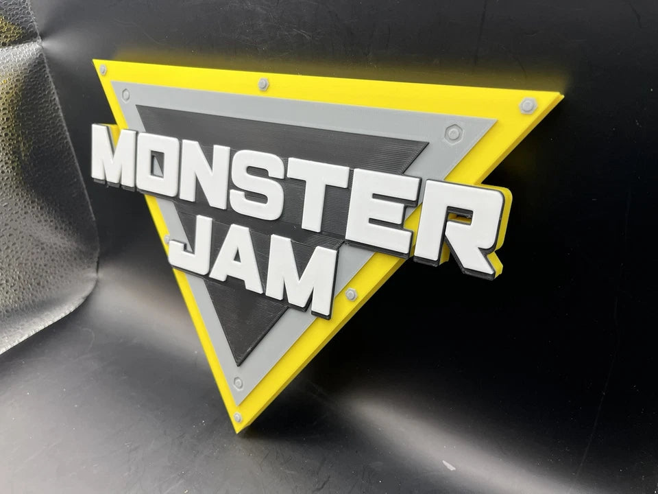 Monster Jam Logo Sign Display | 3D Wall Desk Shelf Art - UNRIVAL3D