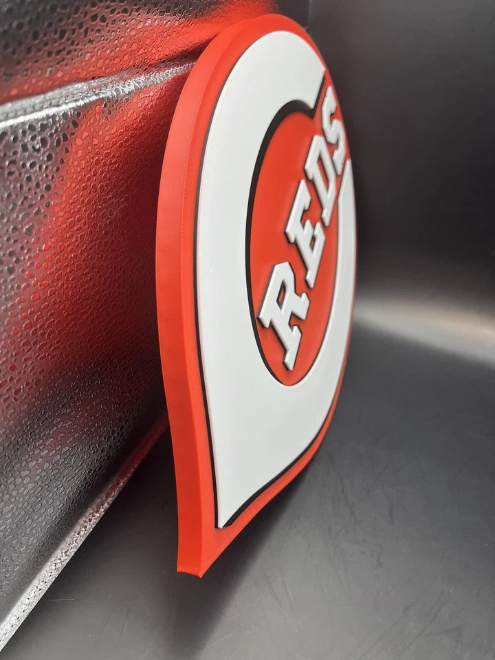 Cincinnati Reds Logo Sign Display | 3D Wall Desk Shelf Art - UNRIVAL3D